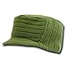 DECKY Flat Top Knit Visor Beanie Cap One Size Olive Green