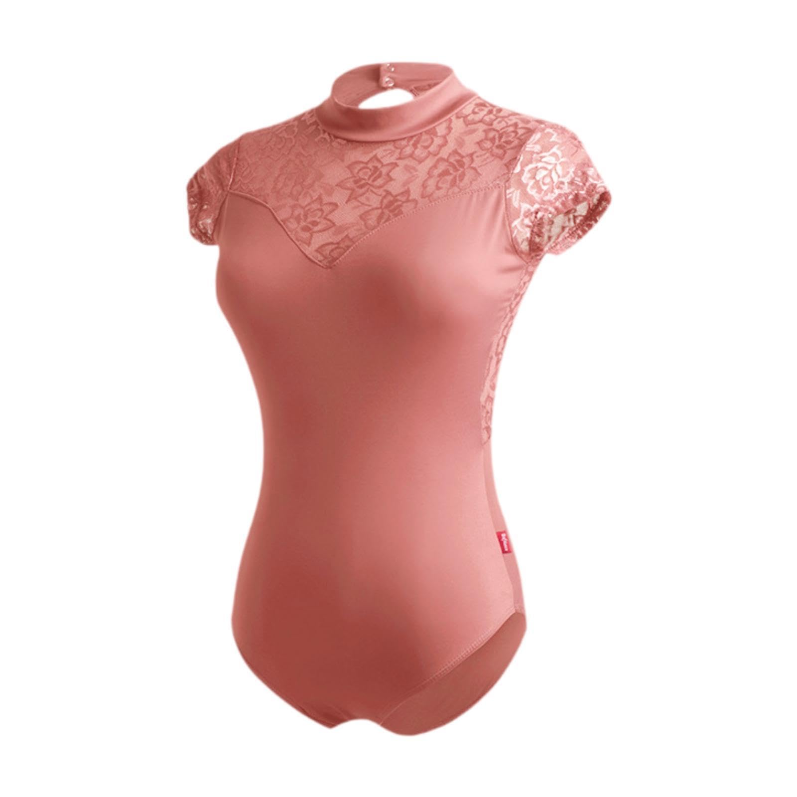 Justaucorps de Ballet Léotard de Sport Combinaison D'Entraînement Danse Conception Ajustée et Extensible pour Une Mobilité Complète Approprié, Rose Brun, XL