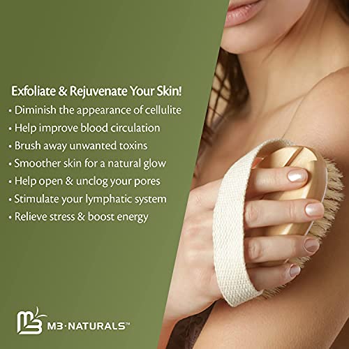 M3 Naturals Anti-Cellulite Massage Oil With Body Brush Bundle #TOP2