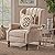 CHRISTOPHER KNIGHT HOME GDF Studio Elizabeth Tufted Fabric Recliner, Vintage Reclining Reading Armchair, Light Beige from 
