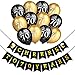 Produktbild HOWAF 70. Geburtstag Party Dekorationen, Schwarz und Gold Luftballons Latexballons und Prost auf 70 Jahre Banner Wimpelgirlande für 70. Geburtstag Deko Party Zubehör