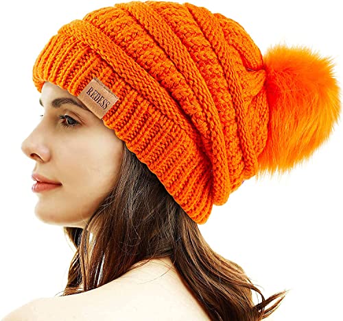 REDESS Cappello Invernale da Donna con Pom Pom Beanie Caldo