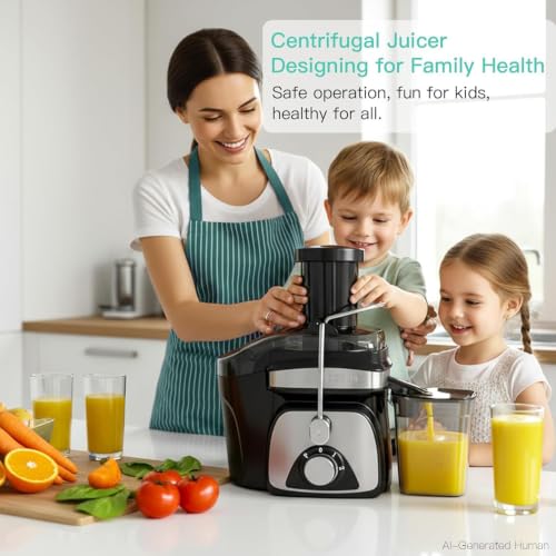 Image of AZEUS Centrifugal Juicer Machines, Juice Extractor with Germany-Made 163 Chopping Blades (Titanium Reinforced) & 2-Layer Centrifugal Bowl, High Juice Yield, Easy to Clean, Anti-Drip,100% BPA-Free