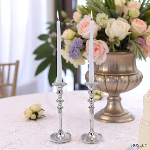 Hosley Set of 2 Silver Finish Taper Candle Holder 8" High. Ideal Gift and Use for Weddings, Party, Spa or Aromatherapy W1 by Hosley - Image 5