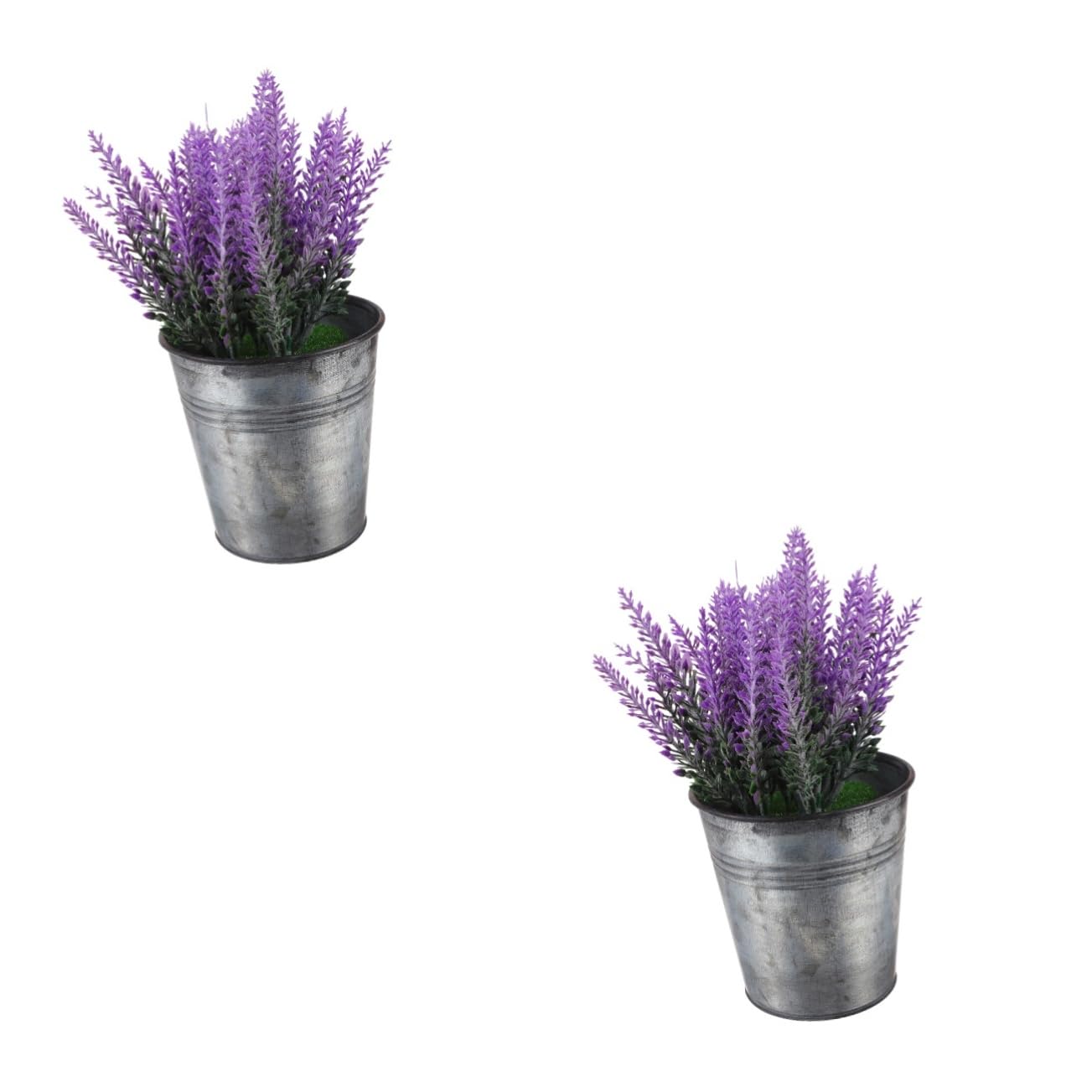 Plantes artificielles de lavande en pot x2 pour table et bureau