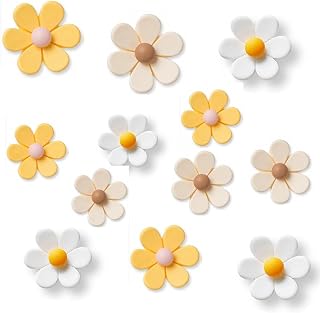 12 Pcs Cute Flower Fridge Magnets Colorful Refrigerator Magnets Funny 3D Flower Magnet for Office Kitchen Whiteboard