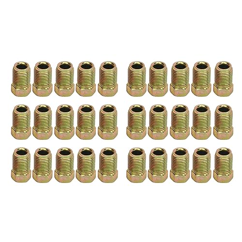 aqxreight - Raccords de Conduite de Frein,30 Pièces Raccords de Conduite de Frein 3/8 Pouces 24 Fils en Métal Robuste de L'union de Conduite de Frein pour Tube de Conduite de Frein 3/16 Pouces