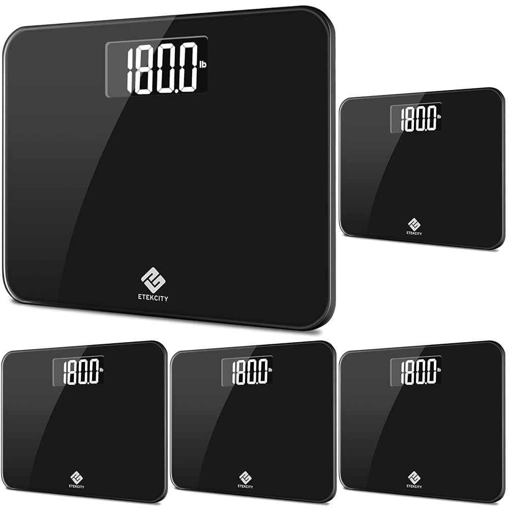 Etekcity Digital Body Weight Scale Extra Wide Platform 440 lb (Pack of 5) | FDA Approved Accurate Health Monitor - main product image