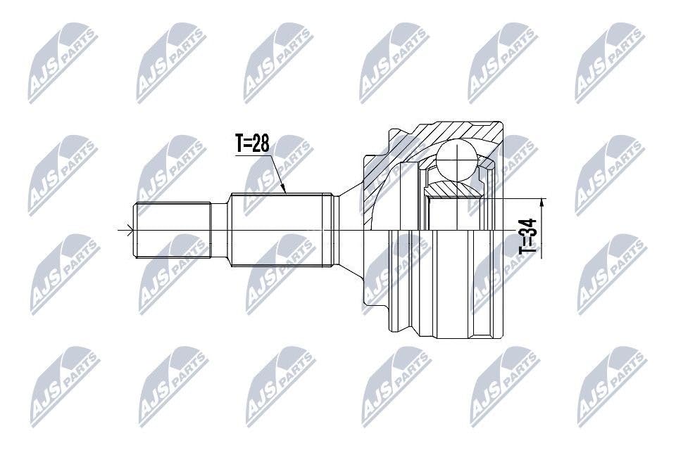 NTY Jeu de joints (arbre d'entraînement) NPZ-PE-031 Compatible avec: CITROËN BERLINGO, BERLINGO Kasten/Großraumlimousine, C4 GRAND PICASSO II, C4 PICASSO II, C4 SPACETOURER, C4 SPACETOURER Van