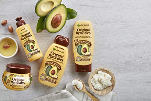 Garnier Revitalisant à l'huile d'avocat et au beurre de karité Original Remedies pour cheveux rebelles et crépus 250 ml (Lot de 2)