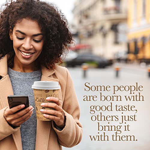 image for Shop Square Disposable Coffee Cups with Lids 12 oz (100 Pack) - To Go 