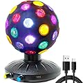 Spinning Disco Ball LED Night Light Projector 360° Rotary Speed/Brightness Adjustable Lamp for Parties, Lighting, Halloween, Christmas, Birthday, Holiday, Club, Bar (USB/Battery Operation)