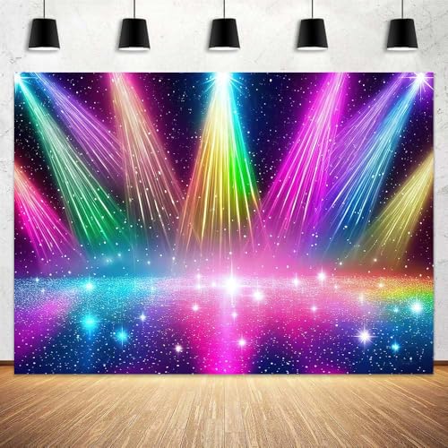 Disco Rainbow Stage 7 x 5 ft Fondo Fotográfico Vintage miniatura 3