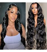 34 Inch Body Wave Lace Front Wigs Human Hair Pre Plucked 180% Density 13x4 HD Lace Front Wigs for...