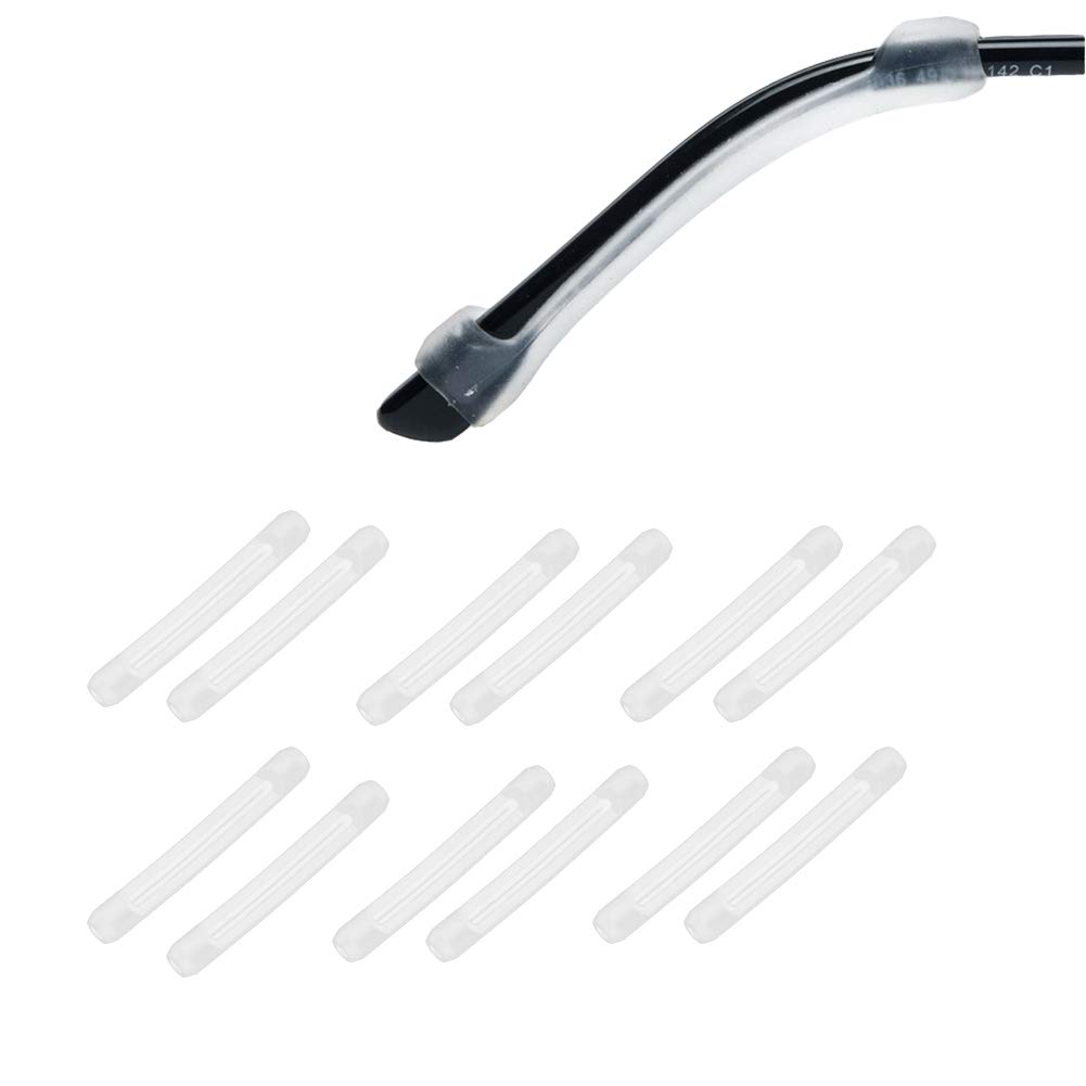 PIPJOYPremium Ultra Soft Anti Slip Silicone Eyeglass Temple Tips - 6 Pair Ear Grips Sleeve Retainer