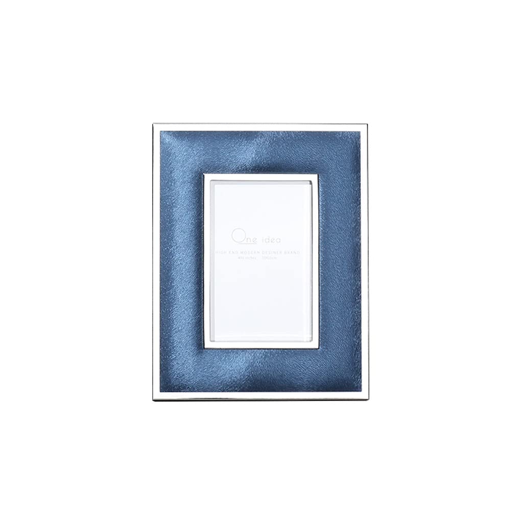Cadre photo bleu stable 6 pouces pour eviter les chutes sur meuble de chevet