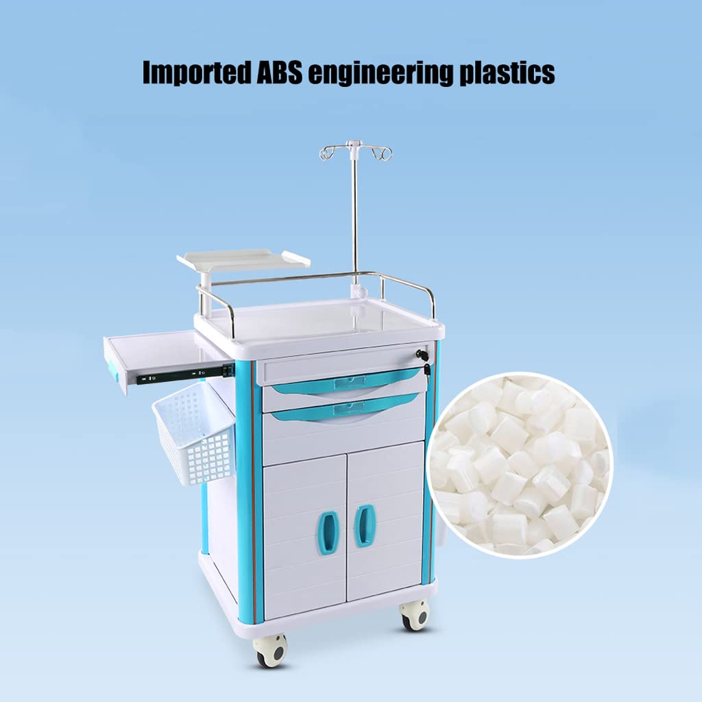 Carrello mobile con accessorio magnetico, supporto per O2, con divisori per ospedale e clinica, per forniture mediche