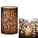HISDH Vintage Wooden Pedestal Covers for Birthday Party Decoration Wood Grainy Texture Plinth Cover Jungle Safari Cylinder Cover Wedding Bridal Shower Baby Shower Baptism Communion Props Dia36 H75