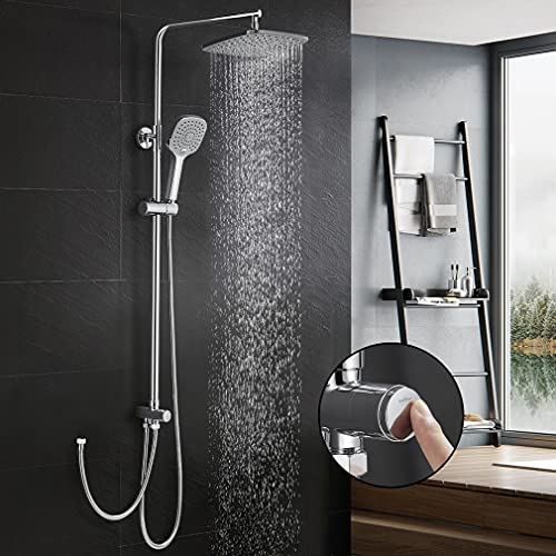 Auralum Colonna Doccia Senza Miscelatore En Acciaio Inossidabile, Set