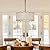 KSANA Black Drum Chandelier, 4-Light Modern Pendant Lights with Irregular White Glass Shade, 15.5'' Chandeliers Hanging Light Fixtures for Dining Room Kitchen Bedroom Foyer