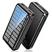 Produktbild Power Bank 30000mAh, Solar Ladegerät Outdoor mit 2 Ausgängen, [USB-C-Eingänge] Solar Power Bank mit LED-Batterieanzeige Schnellladung Externer Akku für Tablet Smartphone