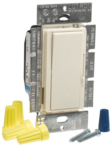 Lutron Diva Dimmer for Incandescent and Halogen, 600-Watt, Single-Pole or 3-Way, DVSC-603P-BI, Biscuit