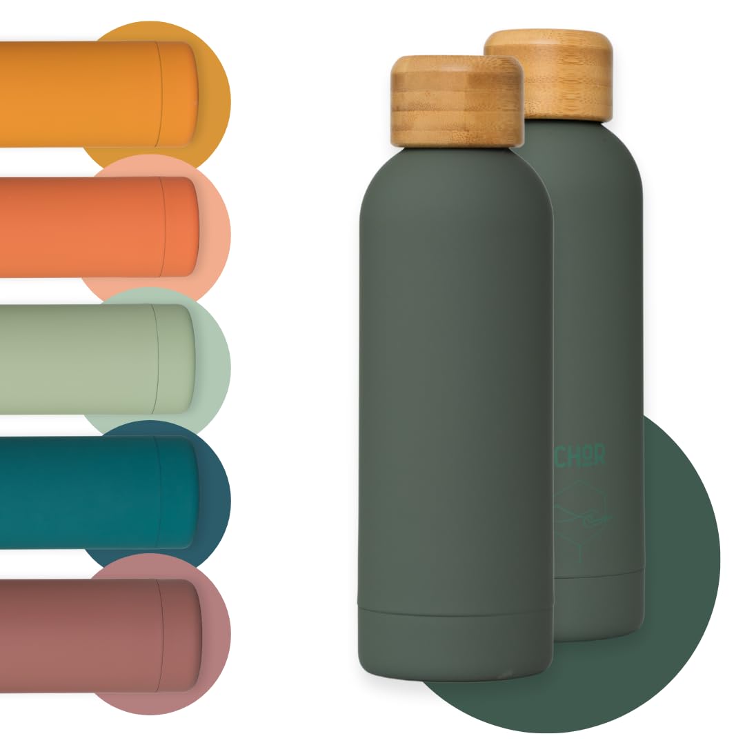 500ml Flasks for Hot & Cold Drinks Soft Feel Matte Finish, No Straw Insulated Water Bottles that keep water cold are BPA-Free