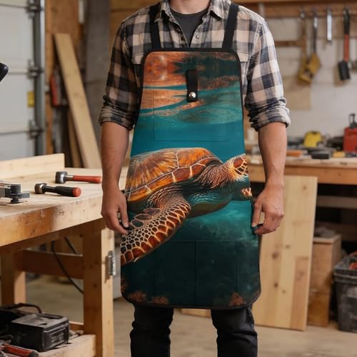 Delantal de taller impermeable con 8 bolsillos para hombres y mujeres miniatura 5