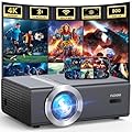 FUDONI Projector with WiFi and Bluetooth, Electric Focus/Auto Keystone,Native 1080P 4K Supported Max 300'', 50% Zoom