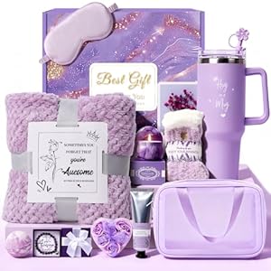 Birthday Gift for Women, Luxury Self Care Spa Gift Basket with Blanket for Mom, Wife, Sister, Friend, Girlfriend, Grandmother, Get Well Soon & Christmas gift for Her