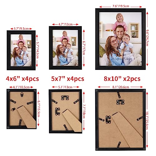 Giftgarden 10-Pack Black Picture Frames For Various Sizes Photos, Two 8X10, Four 4X6, Four 5X7, Multi Assorted Photo Frame For Collage Wall Or Tabletop Display #TOP2