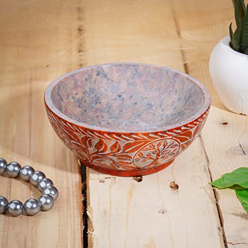 Ajuny Speckstein Wahrsager und Räucherschale Baum des Lebens Design Handgefertigt für Haushalt Küche Tisch Dekoratives Geschenk 5 Zoll