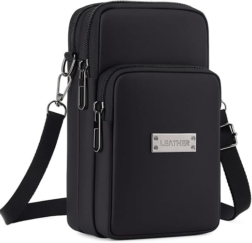 Multipurpose Crossbody Mobile Sling Bag for Men &amp; Women – Waterproof, Adjustable Strap, Travel &amp; Casual Shoulder Bag (Black)