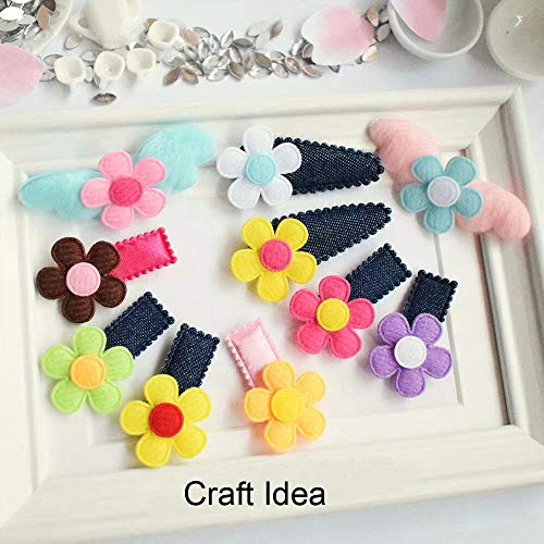 Image of YYCRAFT Pack of 90pcs 1 inch Padded Spring Felt Flower Appliques-9 Colors