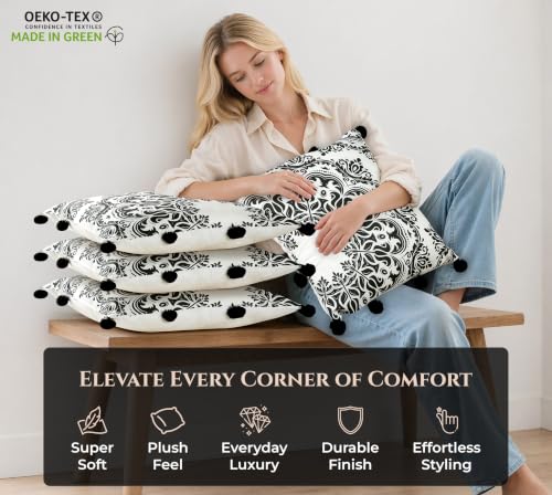 Image of ROYALE LINENS 20 x 20 Pillow Insert - Down Alternative Throw Pillows Insert - Square Pillow Pack of 1 - Bed & Couch Pillows - Inner Cushion for Bed, Cushion for Living Room - Shams Stuffer
