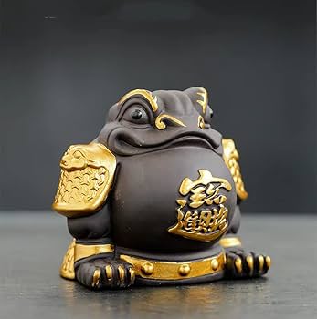 Amazon.co.jp: 金鎧 金蟾 銭蛙 置物 オブジェ 動物 インテリア 磁器製