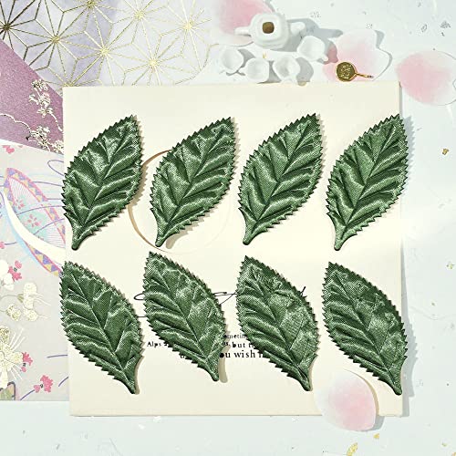 Image of YYCRAFT Pack of 80 Padded 2-Faced Satin Velvet Leaf Appliques /Craft