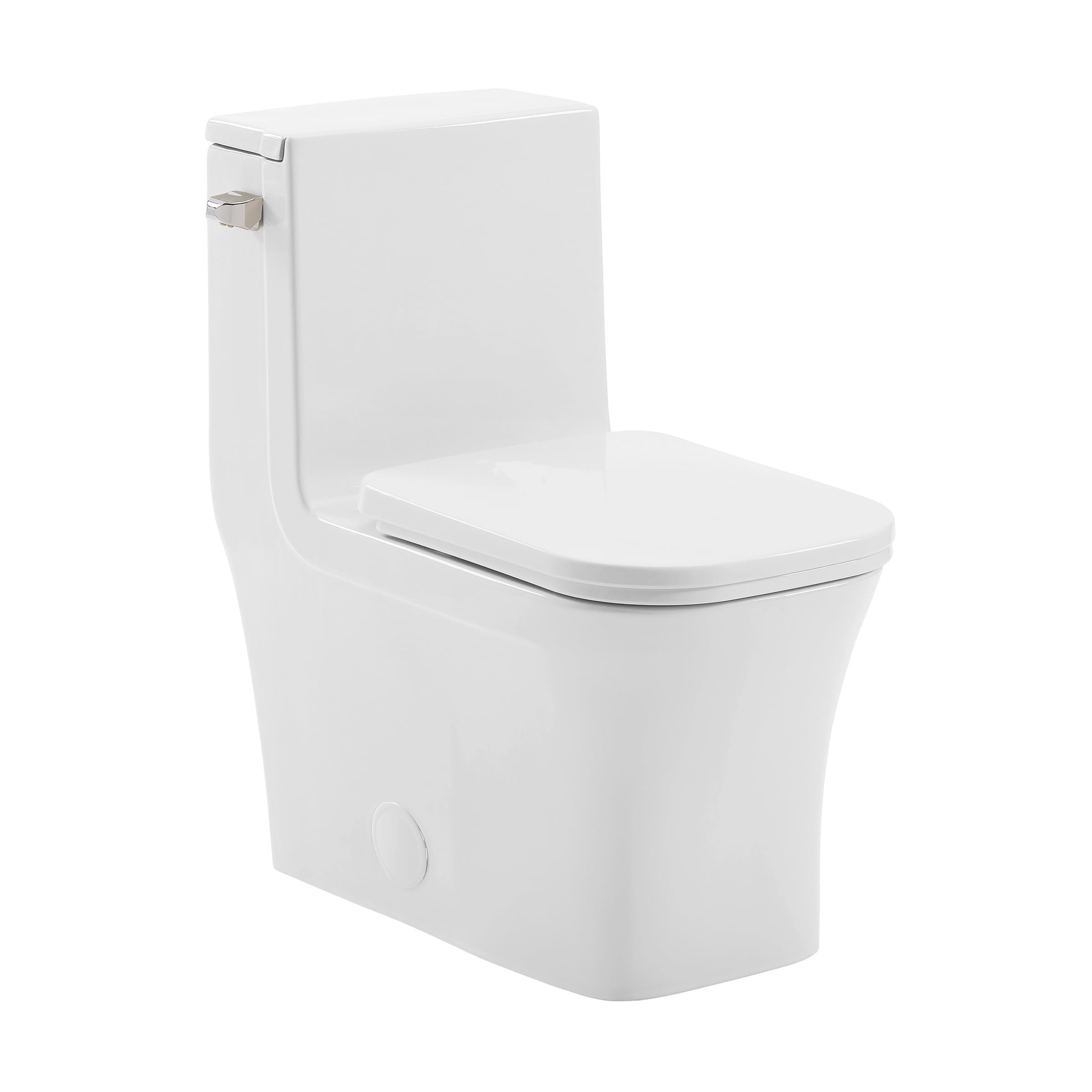 swiss madison well made forever swiss madison sm-1t107 concorde one piece elongated left side flush handle toilet 1.28 gpf, glossy white