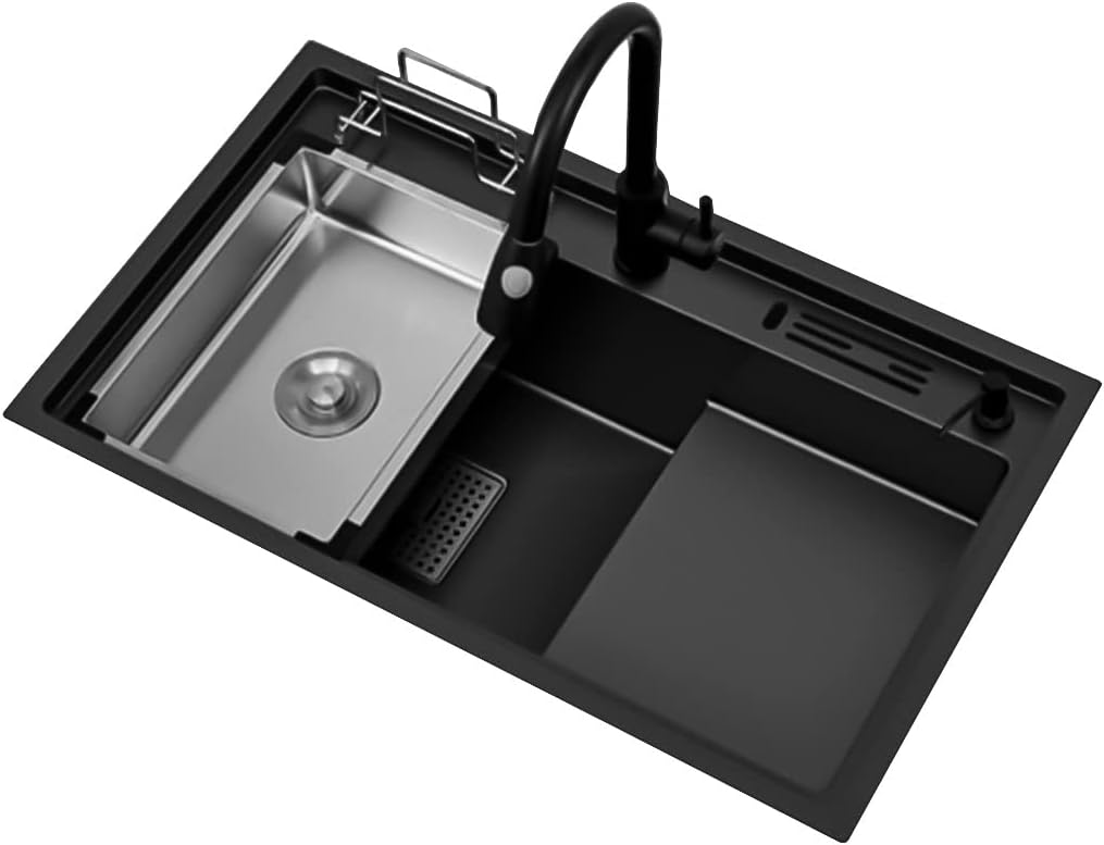 Kitchen Sink, Square Single Double Prep Sink, 304 Stainless Steel Brushed Bar Sink, Easy To Clean, Drop-In Or Undermount Installation