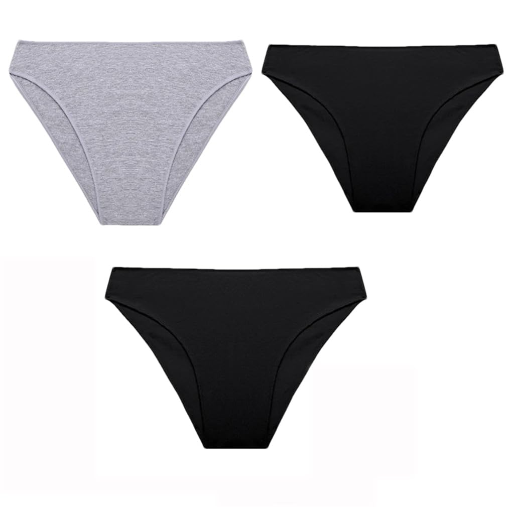 3PCS Set Panties Women Cotton Bikini Panties Woman Underwear Soft Breathable Underpants Solid Colors