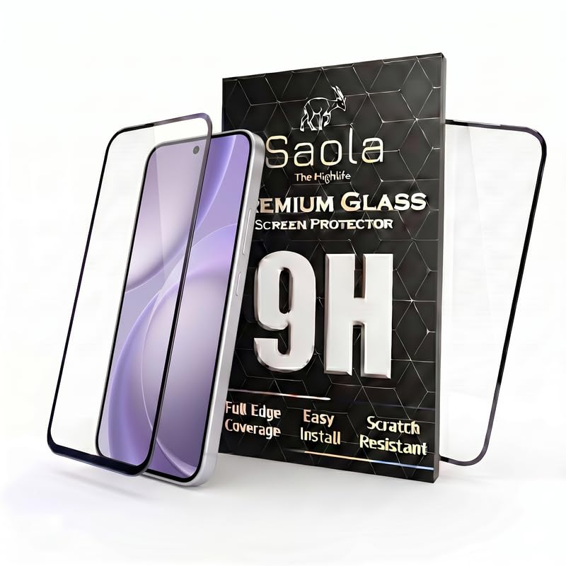 Image of Saola HD+ Oleophobic Tempered Glass For Oppo Find X9s (Pack Of 2) with Hassle-less Installation Kit. Full screen Coverage. 6.59 inch