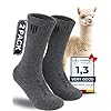 Juclise Men's Thermal Alpaca Crew Socks, Thick Winter Socks(Dark Gray XL)