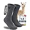 Juclise Men's Thermal Alpaca Crew Socks, Thick Winter Socks(Dark Gray XL)
