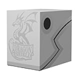 Dragon Shield Card Deck Box – Ashen White/Black 150CT – Durable and Sturdy TCG, OCG Card Storage – Compatible with MGT, Magic The Gathering, Commander Decks, Pokemon, Yugioh