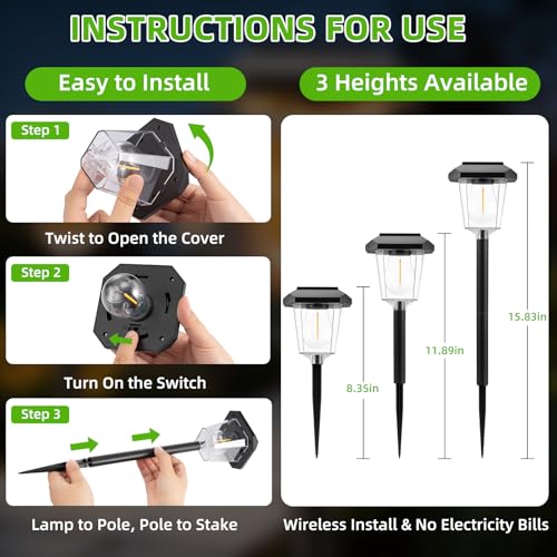 16Pack Solar Pathway Lights Outdoor, Warm White LED Waterproof Solar Lights - image 7
