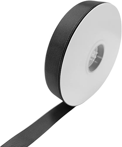 Miniatura 2 de Abbaoww Cinta de grogrén negro sólido de 12 pulgada de 50 yardas para decoración de boda, envoltura de regalos, proyectos de bricolaje