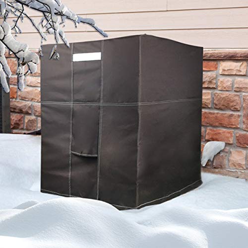 Air Jade Air Conditioner Cover for Outside Central AC Units 28 x 28 x 32 inches, Heavy Duty Outdoor Condensing Unit Square Waterproof Covers, Brown - Thumbnail 2
