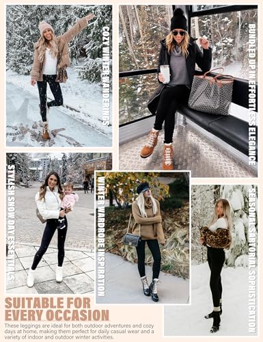 Women's Fleece Lined Leggings Weather Thick Thermal Warm Winter Tights Butt Lift High Waist Tummy Control Yoga Pants4