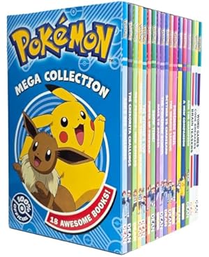 Book cover Pokemon Mega Collection 18 Books Box Set (Word Games, Code Breakers, Brain Teasers, Ash The Champion, A New Companion, A New Beginning, Pokemon Peril, The Orange League, Show Time! & 9 more...)