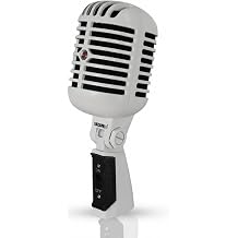 5 CORE Retro Dynamic Vocal Iconic Microphone Vintage Style Classic Cardioid Unidirectional XLR Mic for On Stage Studio White - RTRO MIC WH